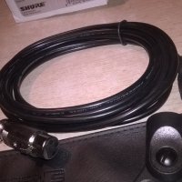 shure-кожен калъф+кабел с жак и букса+държач за микрофон, снимка 10 - Микрофони - 24670325