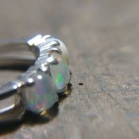 Сребърен пръстен с Опали, снимка 1 - Пръстени - 20885384