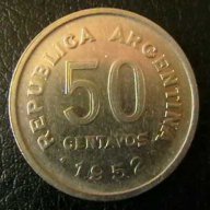 50 центаво 1952, Аржентина, снимка 1 - Нумизматика и бонистика - 15764367