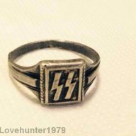 Германски сребърен пръстен на SS, снимка 1 - Антикварни и старинни предмети - 10429043