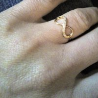златен пръстен - БЕЗКРАЙНОСТ - 1.41 грама/размер №55, снимка 5 - Пръстени - 20986224