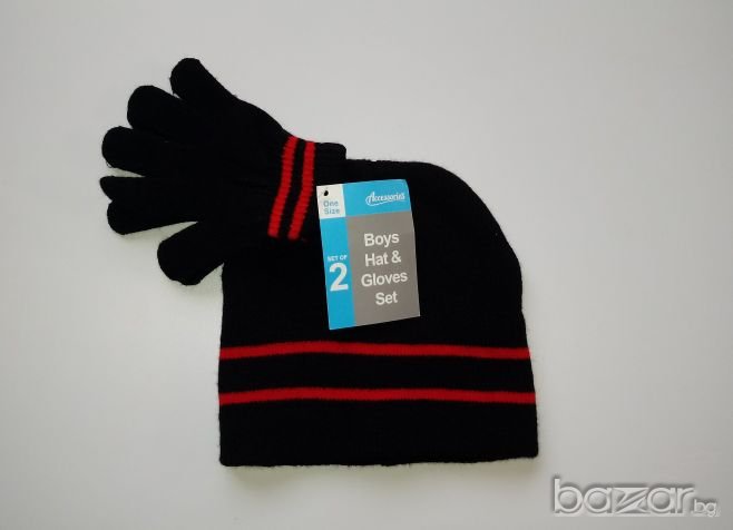  Нов детски комплект шапка с ръкавици, снимка 1