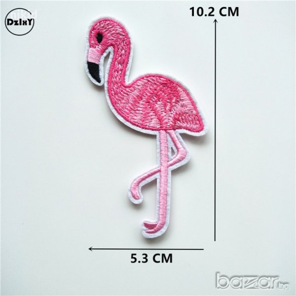 Фламинго апликация бродерия нашивка за дреха дрехи самозалепваща се, снимка 1