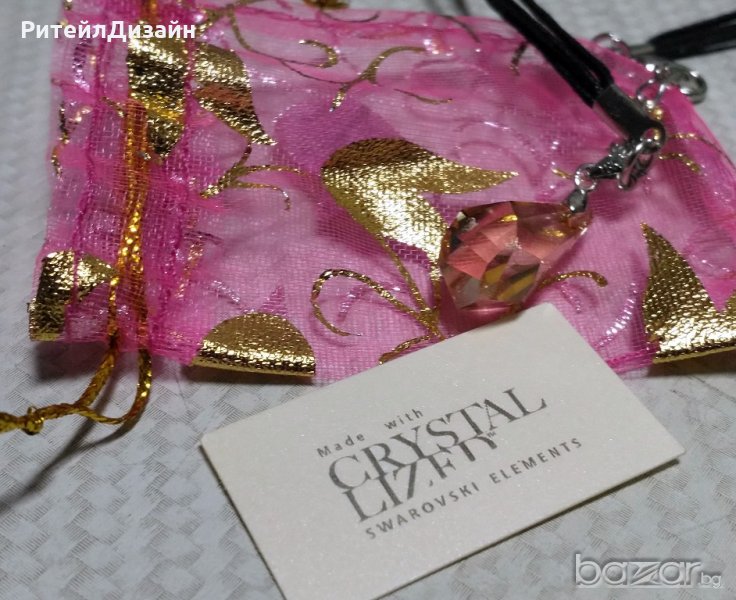 Колие SWAROVSKI - Капка Златна сянка, снимка 1