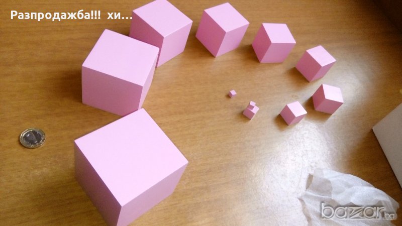 Розовата Кула на Монтесори - малък размер всички Монтесори игри, снимка 1