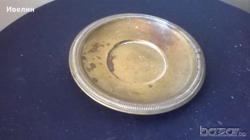 посребрена месингова чинийка, снимка 1