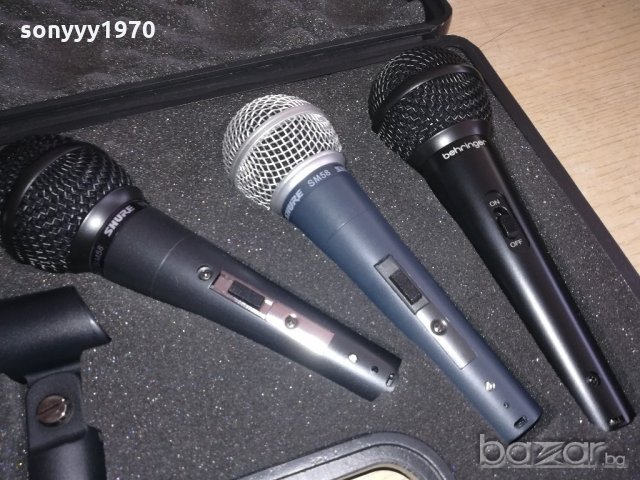 shure & behringer-микрофони комплект с куфар и държачи, снимка 13 - Микрофони - 20929154