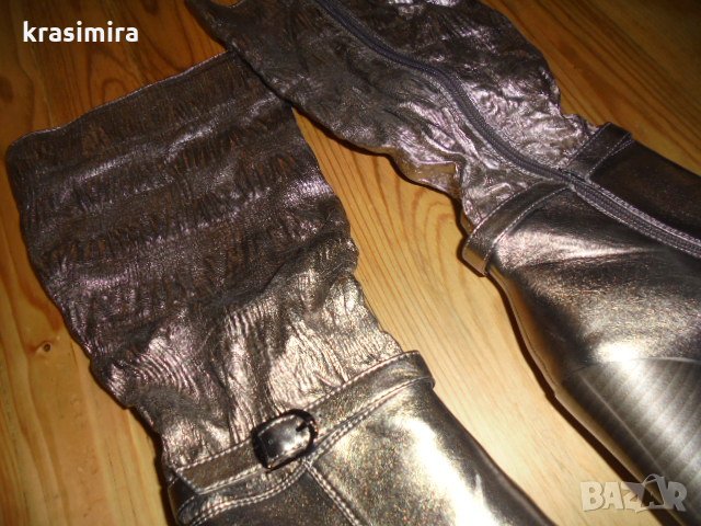 РАЗПРОДАЖБА нови сребристи ботуши-номер 40, снимка 8 - Дамски ботуши - 23210812