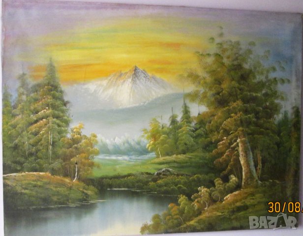 Продавам картини с размери 90 х 120 см. рисувани с маслени бои върху платно ,бартер за лапто, снимка 12 - Картини - 20692080
