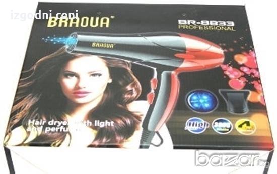 Професионален сешоар 3000W BRAOUA BR-8833, снимка 3 - Сешоари - 20340988