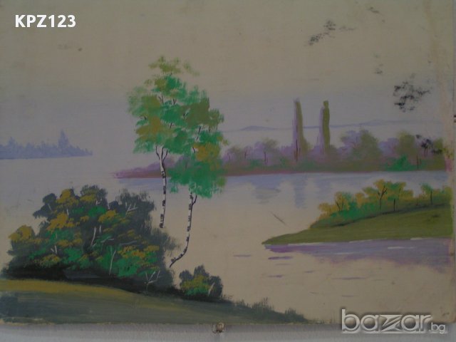 Картина пейзаж, (акварелни бои, картон), снимка 1 - Картини - 14559822