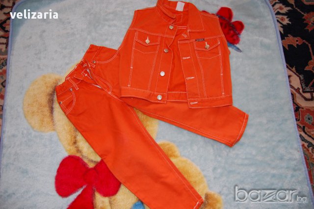 Оранжев дънков комплект