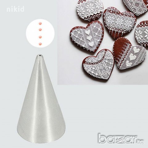 #0 1mm декориращ накрайник дюза за пош украса торта декор шприц за рисуване надписване 