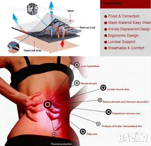 Турмалинов колан при болки в кръста Дискова херния тазовата област , снимка 4 - Други - 23376205