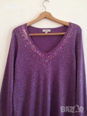 Блуза с ламе и мъниста, снимка 2 - Блузи с дълъг ръкав и пуловери - 23684788