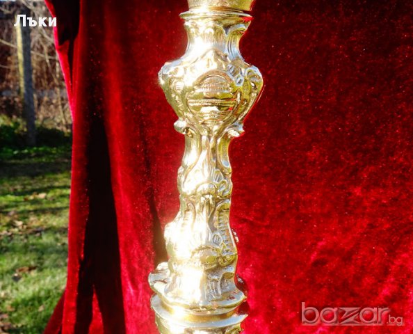 Величествен бронзов свещник 6 кг., барок., снимка 6 - Антикварни и старинни предмети - 16706132