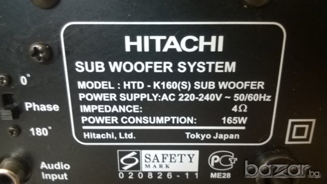 hitachi htd-k160(s) sub woofer system-japan-4ohms/165w-внос англия, снимка 7 - Ресийвъри, усилватели, смесителни пултове - 8052642