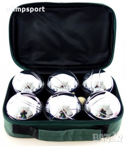 Комплект 6 топки за петанк от хромирана стомана нови