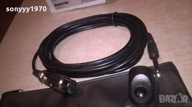 shure-кожен калъф+кабел с жак и букса+държач за микрофон, снимка 10 - Микрофони - 24670325