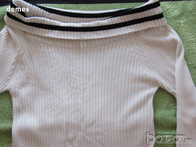  Машинно плетена бяла блуза T A L L Y W E I J L, нова, размер М, снимка 1 - Блузи с дълъг ръкав и пуловери - 9936232