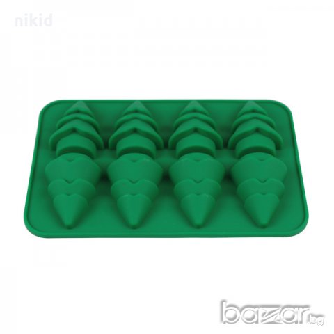 3D Борчета Елхи Елха 8 бр силиконов молд за пълнене с тесто шоколад желе салата гипс сапун украса