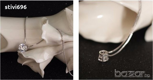 Колие Австрийски кубически цирконий 925 стерлинг.100 % Ново., снимка 10 - Колиета, медальони, синджири - 19977197