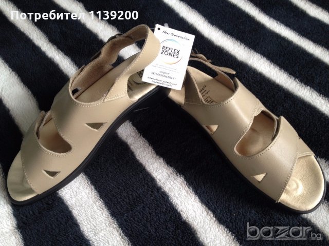 Нови немски бежови сандали 5 зони на комфорт анатомични ортопедични 37, снимка 7 - Сандали - 18846491