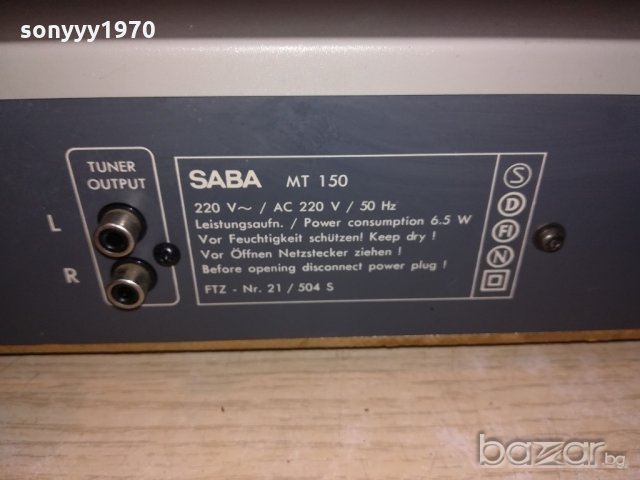 saba mt150-stereo tuner-внос франция, снимка 15 - Ресийвъри, усилватели, смесителни пултове - 21375499