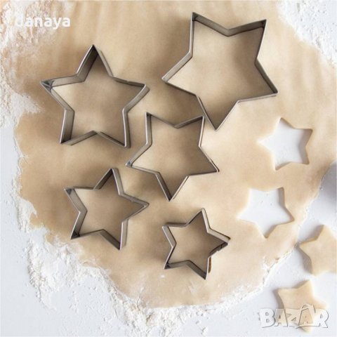 Метални форми за сладки Звезди резци за тесто форми за меденки, снимка 2 - Домашни потреби и битова химия - 22401601