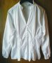 Бяла памучна риза с басти отпред,XL, снимка 1 - Ризи - 19200772