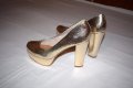 ROOTS! - 100% Оригинални страхотни дамски обувки на ток от Норвегия / Златисти / Блестящи / Луксозни, снимка 4