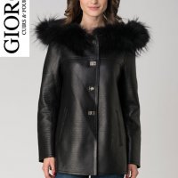 ПРОМО 🍊 GIORGIO PARIS cuirs et fourrures 🍊 Черно кожено дамско яке нов с етикети, снимка 7 - Якета - 16476876