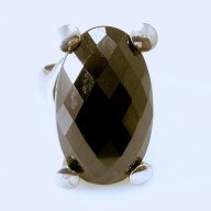 сребърен пръстен с черен кристал, снимка 5 - Пръстени - 13413163