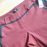 Нов панталон до глезените- цвят бордо с черен кант, снимка 2 - Панталони - 20841013