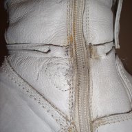 Бели кожени дамски ботуши (тип апрески) "Polaris" ("Поларис"), естествена кожа и агнешка вълна, боти, снимка 13 - Дамски ботуши - 16393998