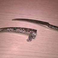 Turkiye-нож с кания-метални-19см-внос швеицария, снимка 12 - Антикварни и старинни предмети - 15882661