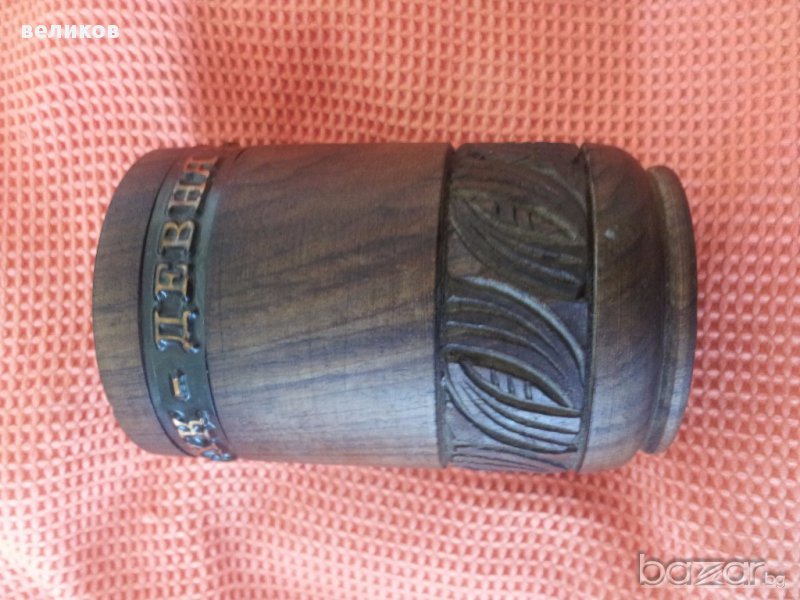 масивен молимник дъб с медна лента запазен доста добре, снимка 1