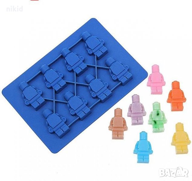 8 Лего мини робот роботи силиконов молд форма за декор украса торта фондан шоколад гипс, снимка 1