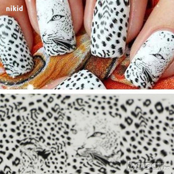 1509 татос ваденки водни стикери за нокти леопард мотиви, снимка 1