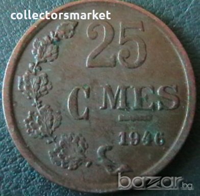 25 центимес 1946, Люксембург, снимка 1