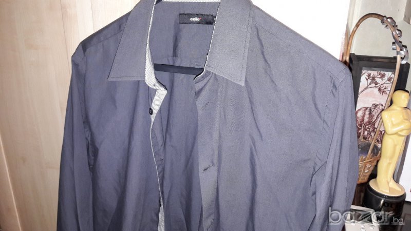 Мъжка риза с дълъг ръкав Celio нова №39-40 около врата, снимка 1