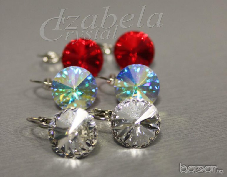 Обеци Сваровски "Rivoli'' 10мм. Crystals from SWAROVSKI ®, снимка 1