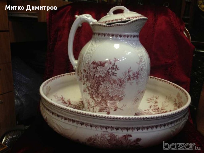 Леген и кана за миене Societe Ceramique Maestricht 1836-1969, снимка 1