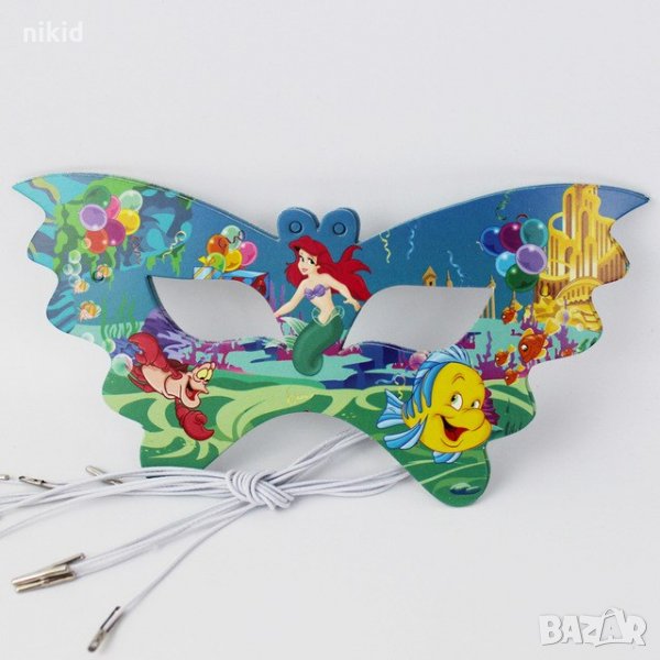 Малката Русалка Ариел 6 бр домино маска за очи лице парти рожден ден, снимка 1