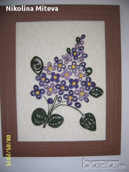 Квилинг картина Люляков цвят, снимка 1