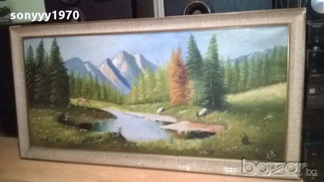 F.maius.-69 огромна испанска картина 131/66см-внос канарите, снимка 6 - Антикварни и старинни предмети - 16062521