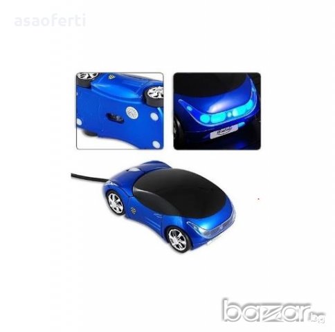 USB Мишка за компютър под формата на кола-синя, снимка 2 - Клавиатури и мишки - 19758688