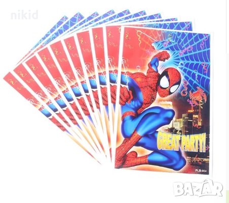 Spiderman Спайдърмен летящ 10 бр торбички за лакомства подарък рожден ден парти, снимка 2 - Подаръци за жени - 21335388