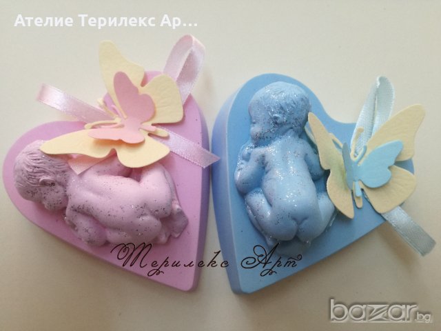 Красиви подаръци за гости с бебе и пеперуда, снимка 3 - Подаръци за кръщене - 20767444