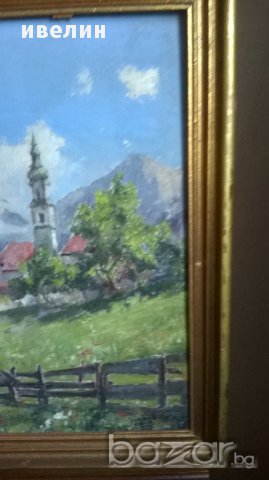стара картина-планински пейзаж, снимка 6 - Картини - 15499823